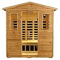 Outdoor Sauna 3 Person Infrared Sauna, Infrared Saunas for Home, 1950W Low EMF Far Infrared Sauna Old Fir Wooden Sauna with Beauty Red Light, Foldable Seat, Bluetooth, Chromotherapy Lamp, Reading Lamp
