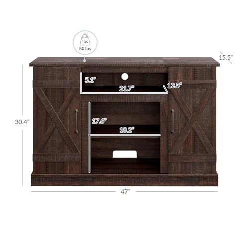 image for BELLEZE Industrial 47 Inch Rustic Wood TV Stand & Media Entertainment 
