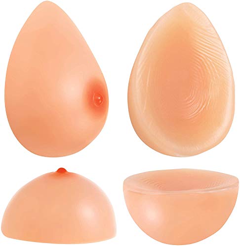 Feminique Silicone Breast Forms | Prosthetic Breast for Transgender, Mastectomy, Crossdressers, and Cosplay | Fake Breasts - Pair (D/DD Cup (1600g) Pair, Nude)