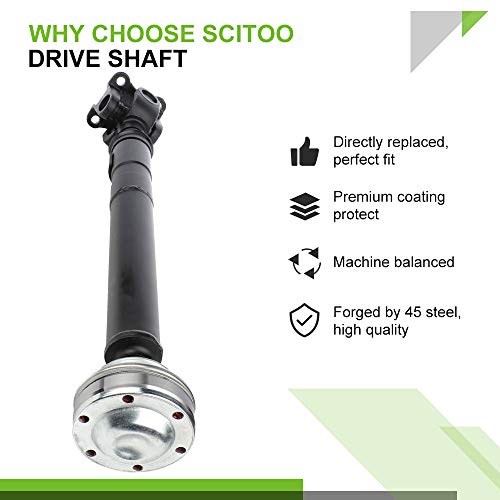 Scitoo Front Driveshaft Length 23.8" Propeller Shaft Compatible For Dodge Dakota 2001-2007 3.7L/4.7L 4Wd, For Mitsubishi Raider 2006 #TOP3