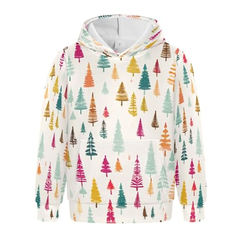 Kids Hoodies Sweaters Christmas Xmas Trees Hooded Sweatshirts with Big Pockets for Boys Girls B0400287