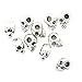 Baoblaze Lot de 10 Perles en Forme de Tête de Mort - pour Fabriquer des Bracelets Et des Boucles d’Oreille (Argent)