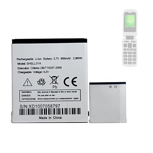 HIGHAKKU Batería de repuesto SHELL01A compatible con Doro Phone Easy 605 610 611 612 622 520X 409