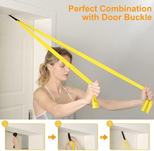 Gritin Resistance Bands, [Set of 3] Skin-Friendly Exercise Bands Fitness Bands Set with 3 Resistance Levels - Door Buckle, Microfibre Towel & Carrying Bag Included