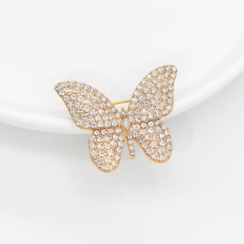 Image of Butterfly Brooch for Women, Insect Butterfly Pins Shawl Pin Clip Flashing Butterfly Jewelry Fashion Brooch Wedding Accessories Sweater Scarf Brooch for Women