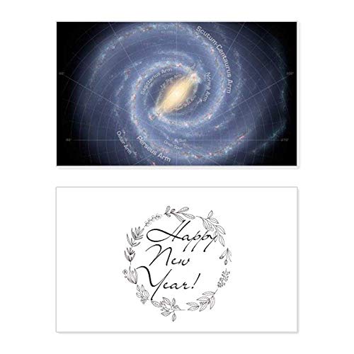 Tarjeta conmemorativa de año nuevo Planet Stars Galaxy para felicitar