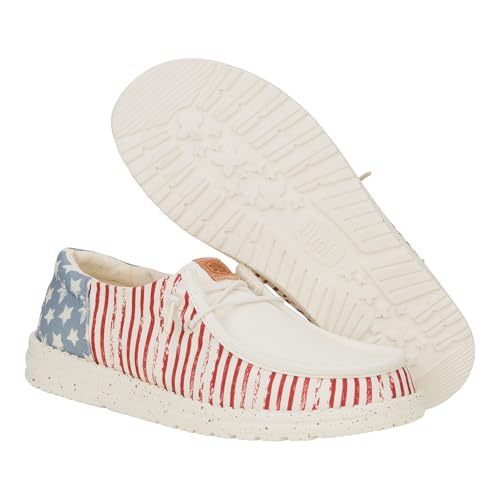 Image of HEYDUDE Wendy Funk Americana Stars, Women's Shoes, Women's Slip-on Loafers, Comfortable & Light-Weight