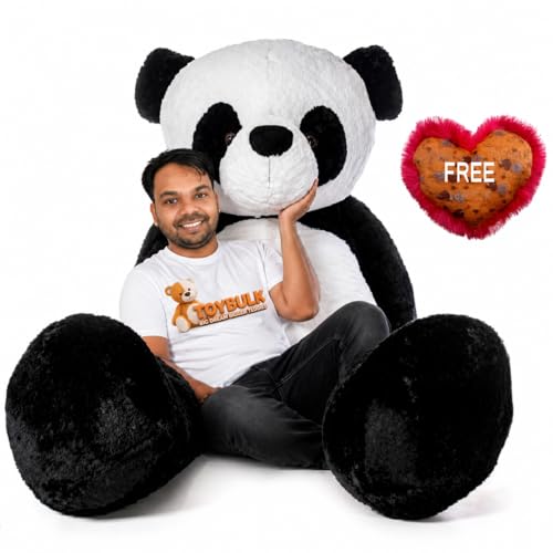 Image of Giant 7 Feet Panda Teddy Bear for Girls | Big Size Soft Toy 7 Ft | Cute Hugging Plush Toy | Birthday Gift for Girlfriend, Wife, Kids | Premium Stuffed Panda Bear (Black & White)