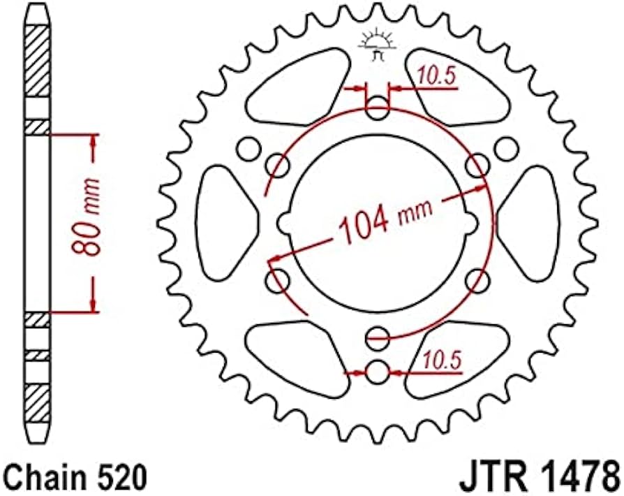 Amazon.com: JT Sprockets JTR1478.40 40T Steel Rear Sprocket Black