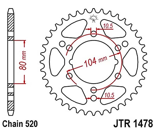 Amazon.com: JT Sprockets JTR1478.40 40T Steel Rear Sprocket