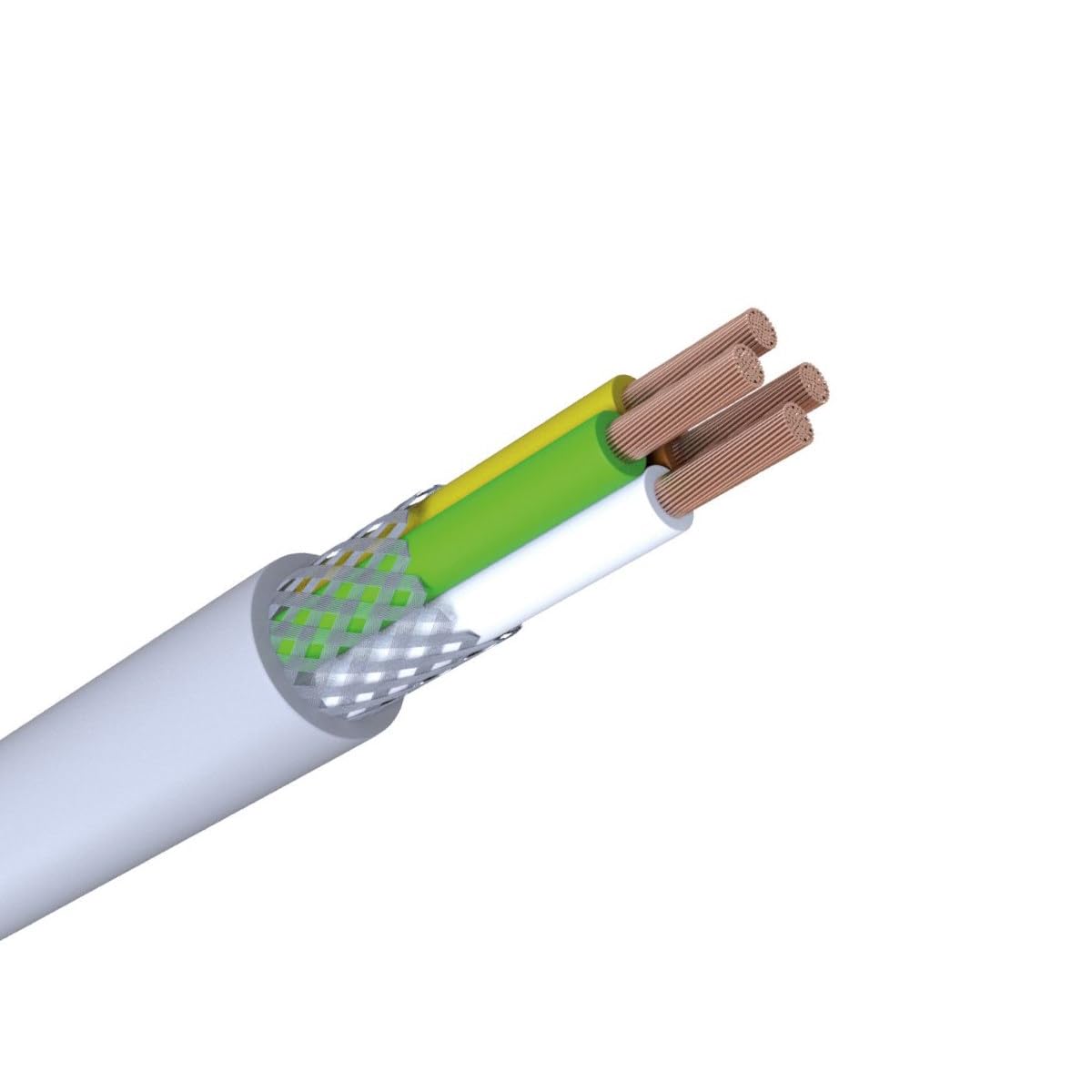 WITTKOWARE LiYCY 4x0,50mm² Elektronik-Steuerleitung mit Geflecht Abschirmung, Kupfer, Mantelfarbe grau, Kabellänge 50m