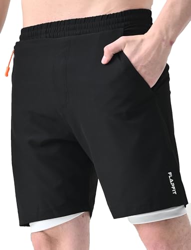 Image of Flapfit Men's 2 in 1 Quick Dry Shorts || Gym Shorts for Men Workout || Running Shorts for Men || Sports Shorts for Man