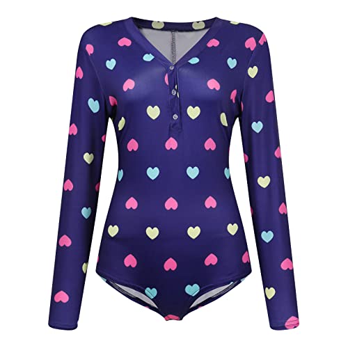 Women's Night Shirts For Sleeping, Sexy Robes Women Sleep Shirts Soft Cotton Nightgown Lingerie Women's Printed Functional Button Flip Adult V-Neck Long Sleeve Pajamas Robes Gown (Xxl, Blue) #TOP24