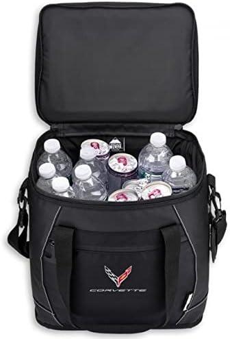 SR1 Performance C8 Corvette Waterproof Soft Cooler - Top-Loading Travel Ice Chest Thick Foam Insulation - Black (24 Can)