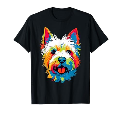 Westie West Highland White Terrier Dog Lover Colorful Puppy T-Shirt