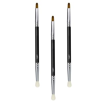 3pcs Double Head Concealer and Eyeliner Makeup Brushes Set, Portable Rayon Fiber Brush for Tear Ditch Concealer and Nose Shadow, Professional Cosmetic Tool for Precise Eye Makeup