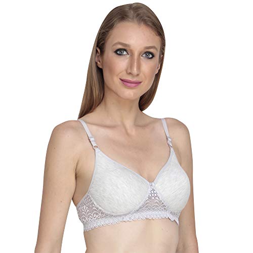 Image of Lace Padded Everyday Padded Bra for Women - Made of Pure Cotton Full Coverage Over Size Non Wired Pushup Soft Cup for T-Shirt Saree Dress Sports Garment for Daily Use Everyday
