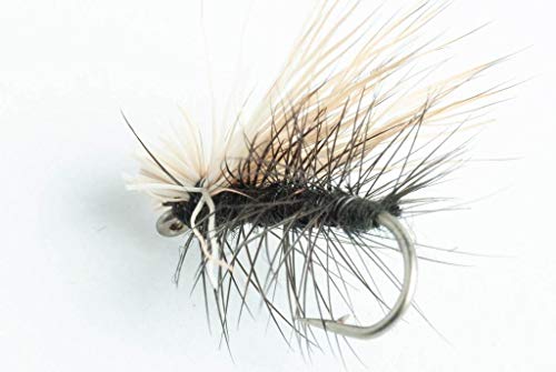 Elk Hair Caddis Dry Fly - Tan, Olive or Black - 6 Pack (Olive, #14)