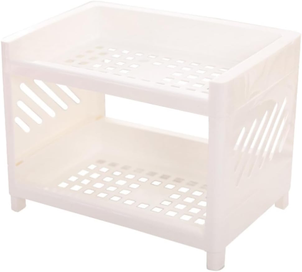 Mini Double Layer Cutlery Holder Plastic Kitchen Countertop Rack