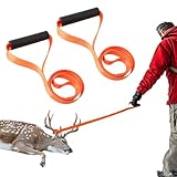 Trasylph 2 Pcs Deer Drag Rope, Orange Deer Drag Harness Hunting Gear w/Shoulder Strap & Non-Slip Handle, Heavy Duty Deer Puller Sled Rope Deer Hunting Accessories for Deer Hunters