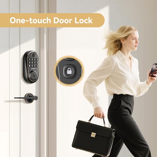 Image of Electronic Keyless Door Lock with Keypad, Gold