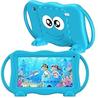 Kids Tablet 7 Inch Tablets for Kids 3-12, 32GB Toddler Tablet with Dual Camera, Parental Control, Solid Case, WiFi, GMS, YouTube, Netflix, Android Learning Software Installed(Blue)