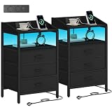 【Table de Nuit avec Station de Chargement】Notre table de chevet moderne est équipée d'un port 1 USB, d'un port de 1 Type C et de deux prises de courant, ce qui constitue une solution de recharge pratique pour vos téléphones portables, iPads et autres appareils. Fini le temps où vous deviez chercher les prises disponibles ! Les prises bien placées permettent également d'organiser les câbles lorsque vous chargez plusieurs appareils