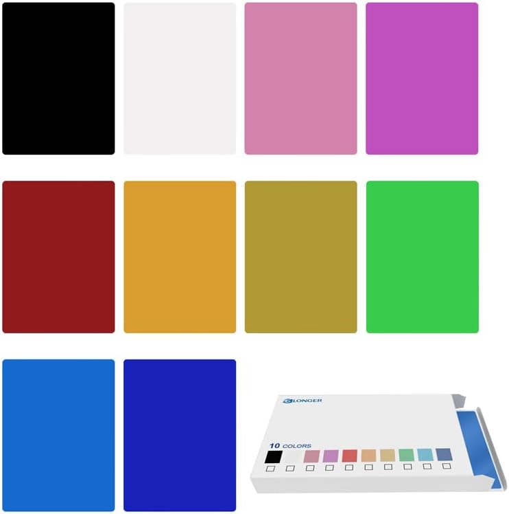 50 pcs of Colorful Aluminum Business Card Blanks - Perfect for Laser Engraving, DIY Business Card Customization, and More - 0.21mm/0.01 inch Thickness