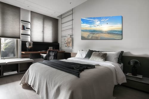 S02150 Wall Art Sunset Sea Water Natural Scenery Painting On Canvas Stretched And Framed Canvas Paintings Ready To Hang For Home Decorations Wall Decor #TOP1