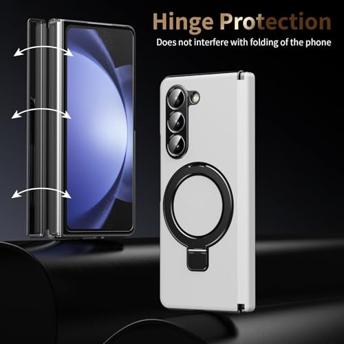 Coque Samsung Galaxy Z Fold 5 avec béquille intégrée et protection rigide blanche - 7