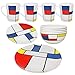 16 Piece Melamine Dinner Set De Stijl - Break Resistant, Dishwasher Safe, Lightweight - Perfect for Motor Homes, Camping, Picnic, Outdoors, Caravan