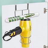 - FÁCIL INSTALACIÓN: Soporte con montaje de forma segura con ganchos para fácil colocación en puertas de los armarios, etc. Ahorra espacio y mantiene tus productos de peinado del cabello en orden; adecuado para baño, salón profesional de belleza y hasta hotel.