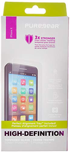 PureGear HD Clarity Tempered Glass Screen Protector for iPhone X (with Installation Tray)