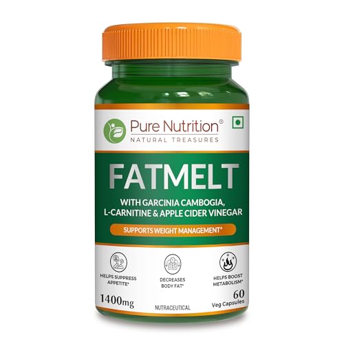 Image of Pure Nutrition FATMELT with Garcinia Cambogia, L-Carnitine & Apple Cider Vinegar For Appetite Control, Weight Management - 60 Veg Capsules