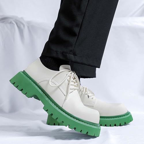 Men's Thick Soled Formal Derby Shoes Fashionable Lace Up Platform Height Increase Business Work Conference Wedding Uniform Formal Dress Leather Oxford Shoes4