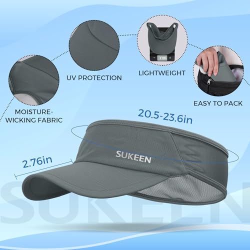 Sukeen Viseira esportiva masculina feminina leve embalável refrescante elástica para corrida, tênis,