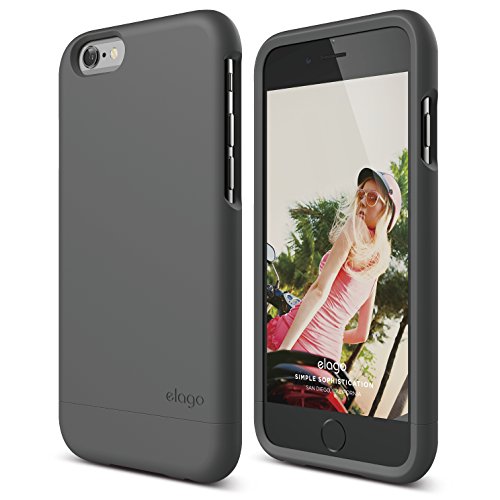 iPhone 6 Case, elago® [Glide][Soft Feel Dark Grey] - [Mix and Match][Premium Armor][True Fit] – for iPhone 6 Only