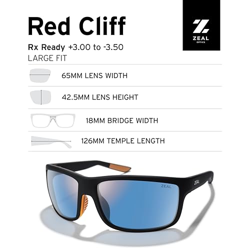Image of Zeal Optics Men's Red Cliff Rectangular Sunglasses