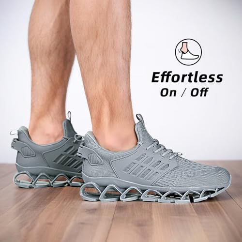 Image of Mens Slip on Walking Running Shoes Blade Tennis Casual Fashion Sneakers Comfort Non Slip Work Sport Athletic Trainer