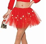 Forum Novelties Women's Light-Up Tutu Skirt with Glitter, Red, One Size