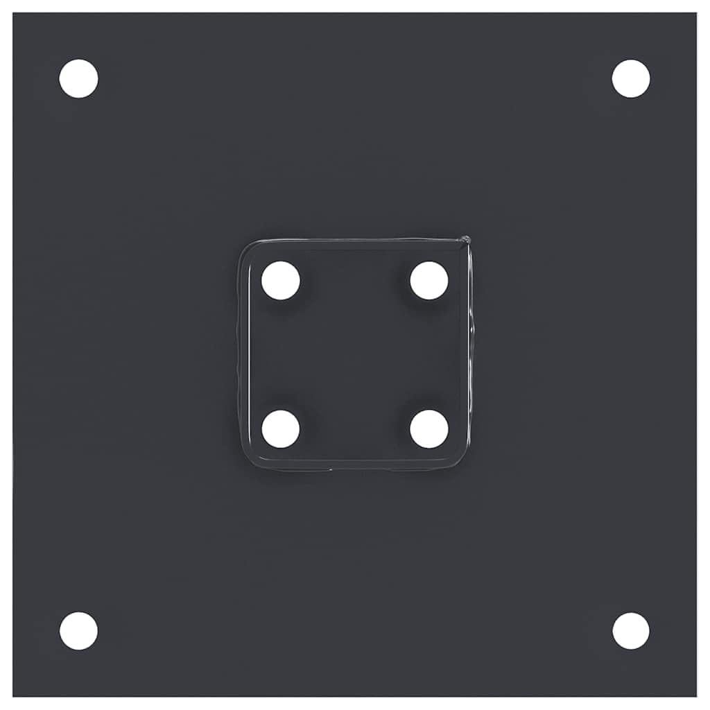 Postes cuadrados 46 x 46 mm, 12 unidades, acero con recubrimiento en polvo, soporte estable para postes de vallas, madera, metal, WPC, ideal para terraza, jardín, balcón, montaje y