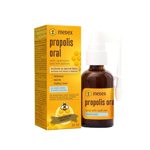 Medex Propolis Oral, propolis spray, Mund- und Rachenspray, wasserbasiert, OHNE Alkohol; mit Honig, Salbei, Niacin, Echinacea, Standardisierte Bioflavonoiden, mit Applikator, 30 ml