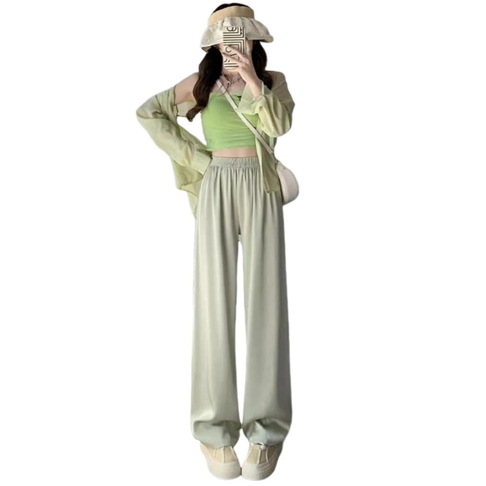 Amazon | [woalao] パンツ レディース ワイドパンツ サテン