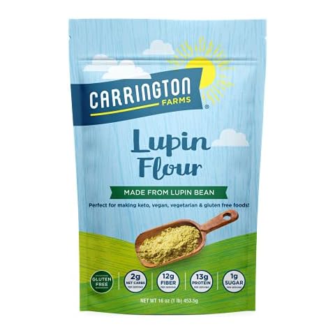 Carrington Farms - Lupin Flour - Keto and Vegan Friendly Ground Flour- Non GMO, Gluten Free Lupin Flour - Low Carb, High Protein, Low Calorie - Fiber and Mineral Rich Cover