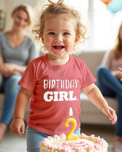 Image of Birthday Girl Shirt Toddler T-Shirt Kid Birthday Party Outfit Tee Gift for Girls 1st 2nd 3rd 4th 5th 6th 7th 8th Tops
