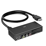 AIFHDAUF Convertisseur Péritel vers HDMI, Commutateur 3 en 1, Adaptateur Vidéo avec Câble HDMI, Prise en Charge HDTV, Xbox, PS/3, DVD, N64, Wii, Sky STB, VHS, VCR, PC