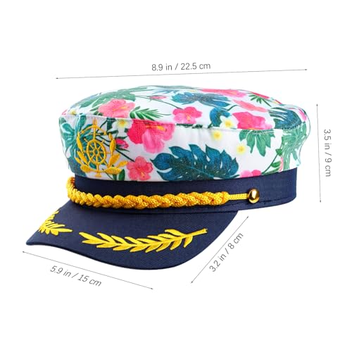 SOIMISS Nautical Style Adjustable Captain Hat - Embroidered Marine Party Hat for Yacht, Costume Events, and Group Parties - Thumbnail 2