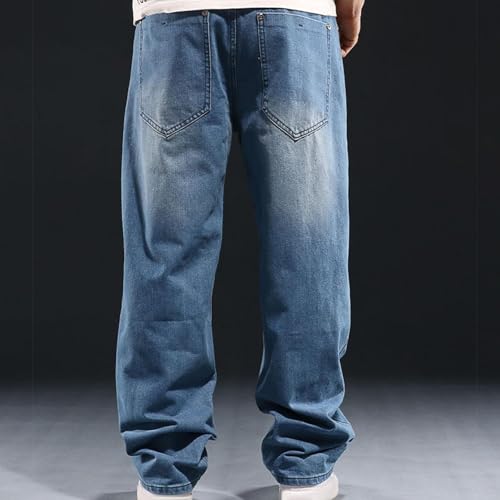 Men's Casual Cargo Pants Vintage Jeans Utility Pants Big & Tall Stretch Baggy Leg Denim Jeans Elastic Waist 7 Pockets4