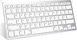 Anker Ultra Compact Profile Wireless Bluetooth Keyboard for iOS, Android, Windows and Mac with Rechargeable Battery and Aluminum-Effect Finish (White)