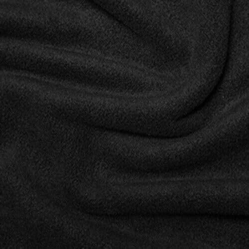 Premium Polar Fleece Fabric Material by The Metre 30 Plain Colours 149cm Wide (Black) (ONE METRE - 100 x 150cm)